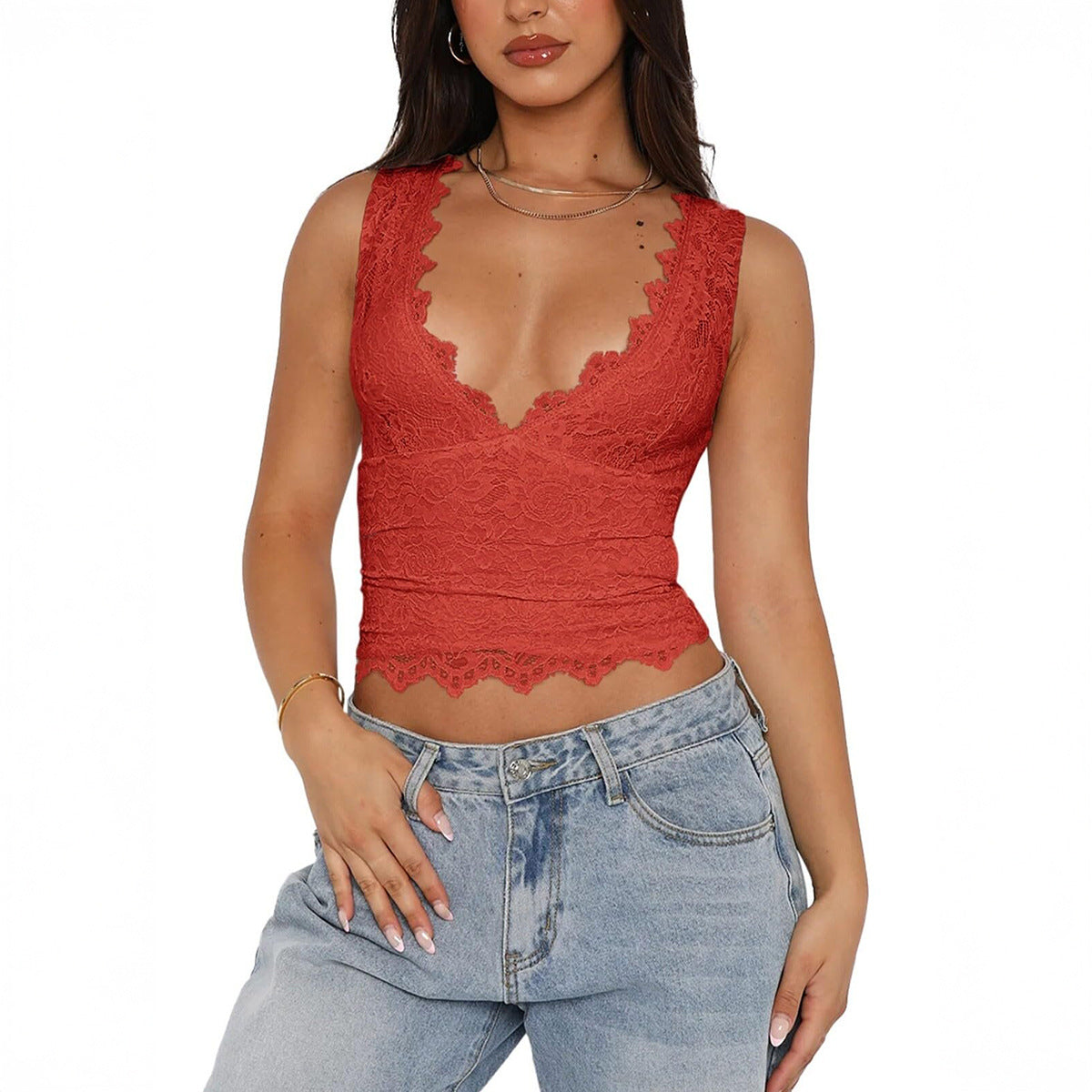 Sexy Lace Y2K Crop Top for Women