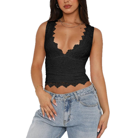 Sexy Lace Y2K Crop Top for Women