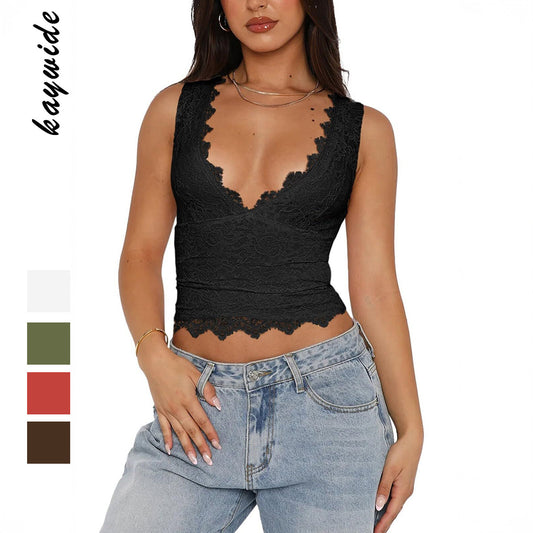 Sexy Lace Y2K Crop Top for Women