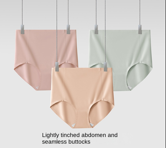 Cotton Antibacterial Breathable Quick-Dry Cooling Seamless High-Waisted Tummy-Control Women's Underwear