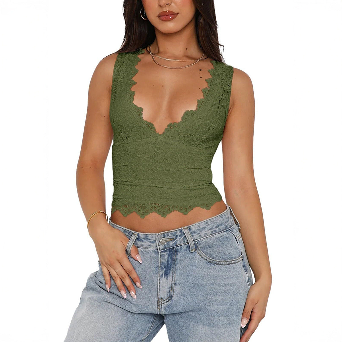 Sexy Lace Y2K Crop Top for Women